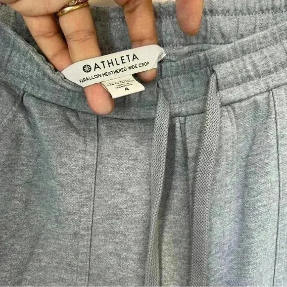 Athleta Farallon Heather Light Blue Wide Leg Crop Pant Size 4 - Picture 3 of 6